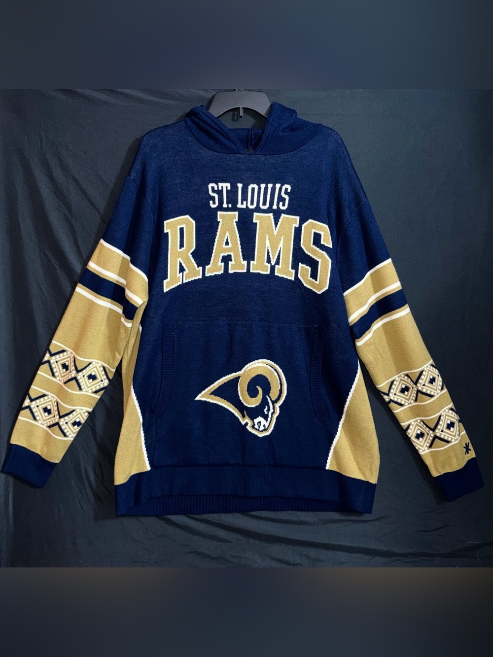St. Louis Rams Men’s 2XL Hoodie Sweater NFL Team‎ Apparel Throwback Retro EUC